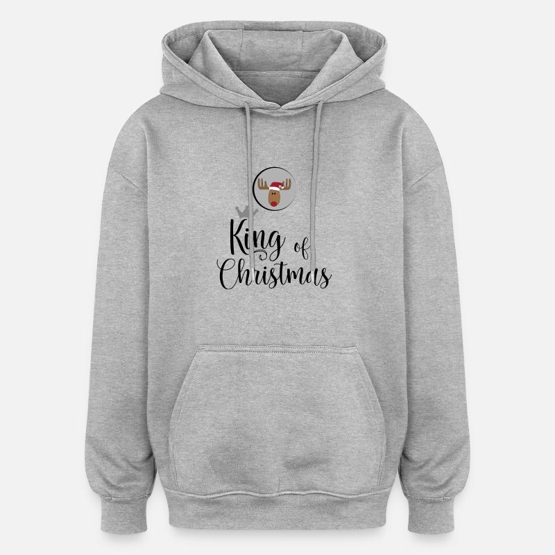 Roi de Noël - Sweat à capuche oversize unisexe - gris chiné