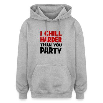 chill - Oversized Unisex Hoodie - heather grey - Front - Noah (186cm)