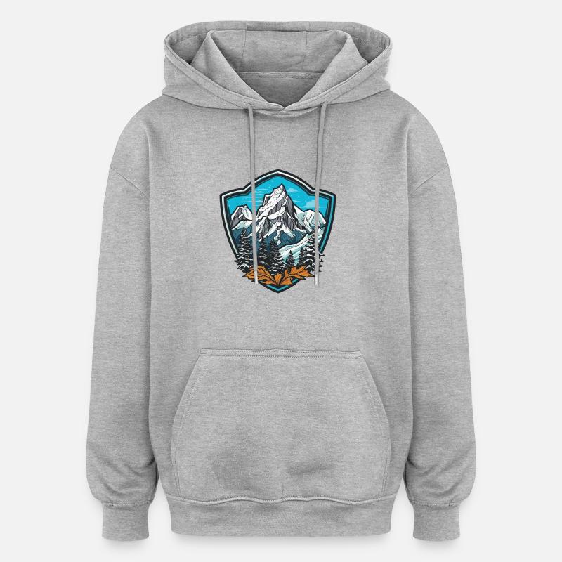 Mountains 1 - Oversized Unisex Hoodie - heather grey