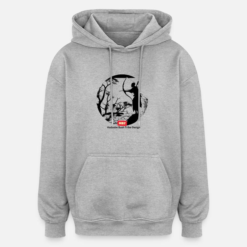 HBT 63 - Sweat à capuche oversize unisexe - gris chiné