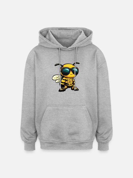 Bee Comic Holiday - Oversized Unisex Hoodie - heather grey
