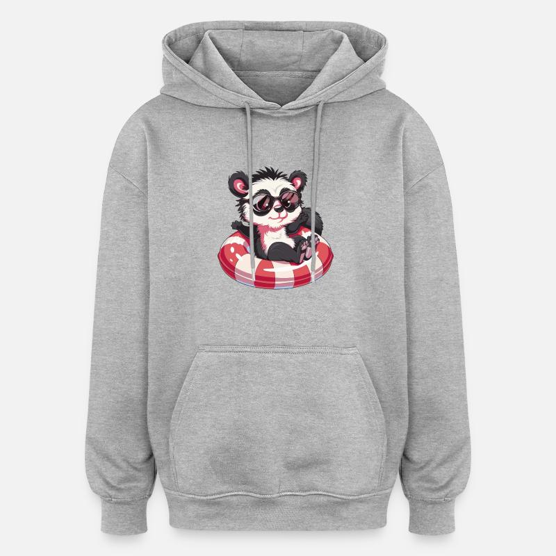 Skunk Bande dessinée Cool - Sweat à capuche oversize unisexe - gris chiné