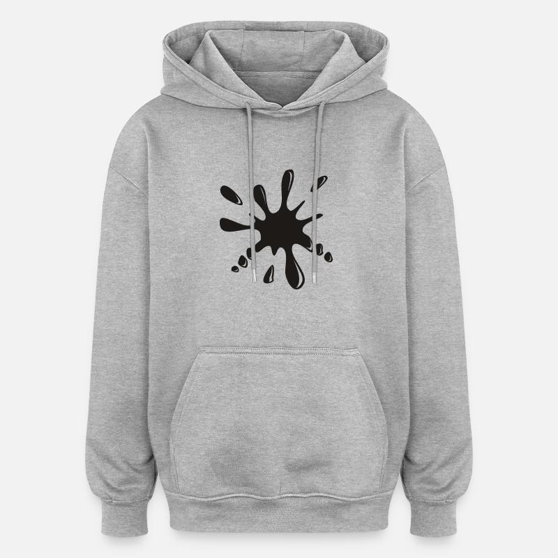 Klecks 3D - Oversized Unisex Hoodie - Grau meliert