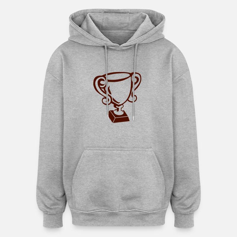 Coupe – Gagnant – Anniversaire - Sweat à capuche oversize unisexe - gris chiné