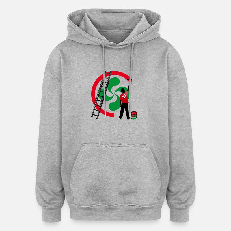 euskadi - Sweat à capuche oversize unisexe - gris chiné