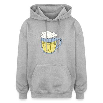 beer glass - Oversized Unisex Hoodie - heather grey - Front - Noah (186cm)