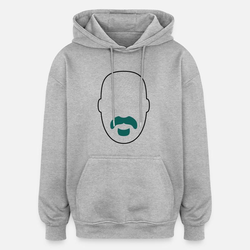 »Frank Zappa« Beard 2 - Oversized Unisex Hoodie - Grau meliert