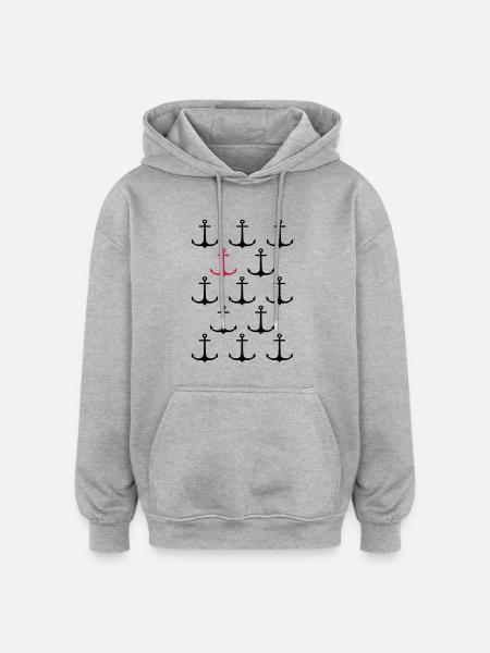 Anchor 12+1 - Oversized Unisex Hoodie - heather grey