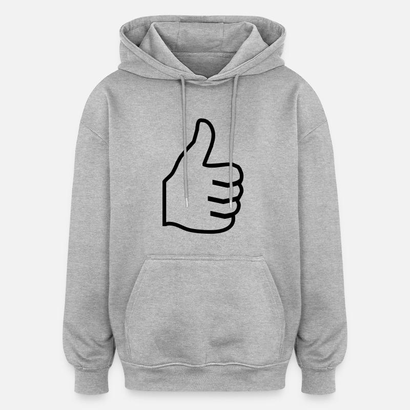 pouce - Sweat à capuche oversize unisexe - gris chiné