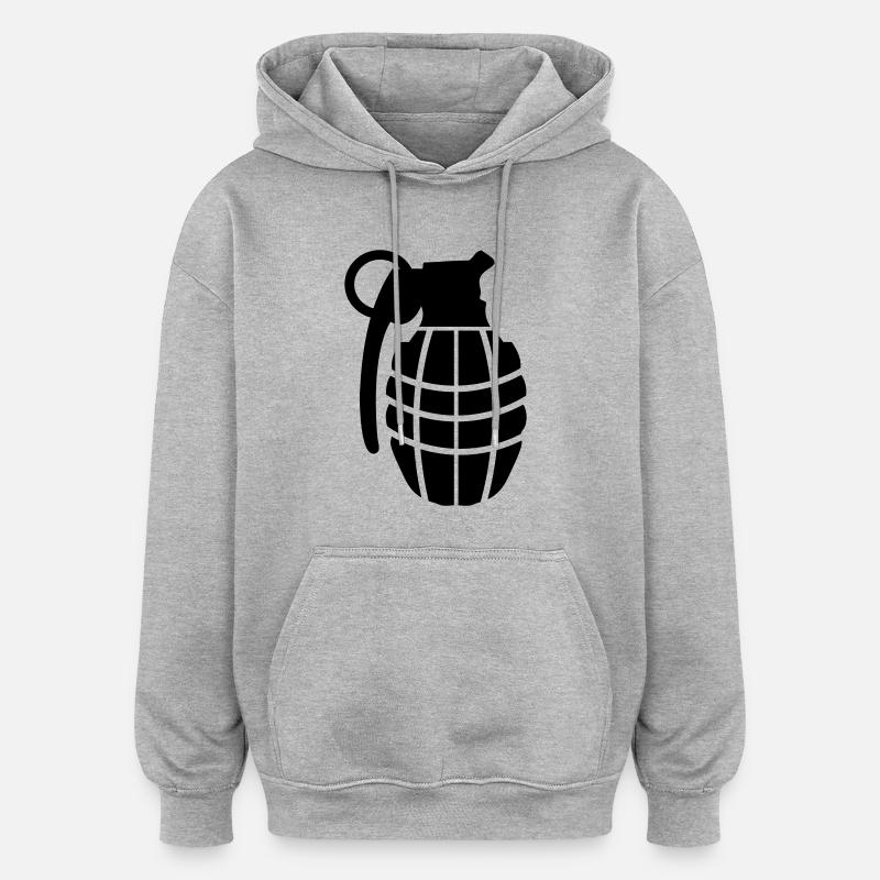 grenade à main - Sweat à capuche oversize unisexe - gris chiné