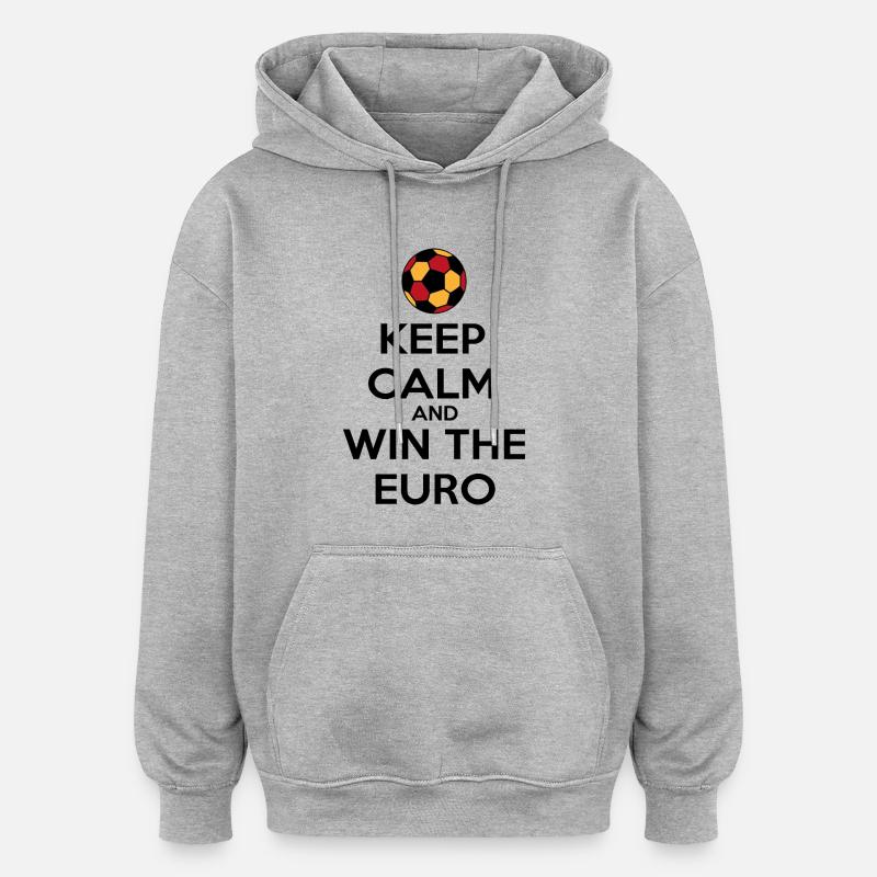 Fußball EM - Sweat à capuche oversize unisexe - gris chiné