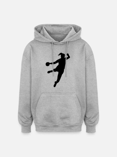 Handballerin - Oversized Unisex Hoodie - Grau meliert