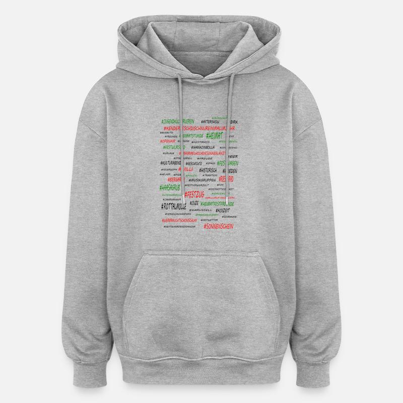 Kenderfesched - Oversized Unisex Hoodie - Grau meliert