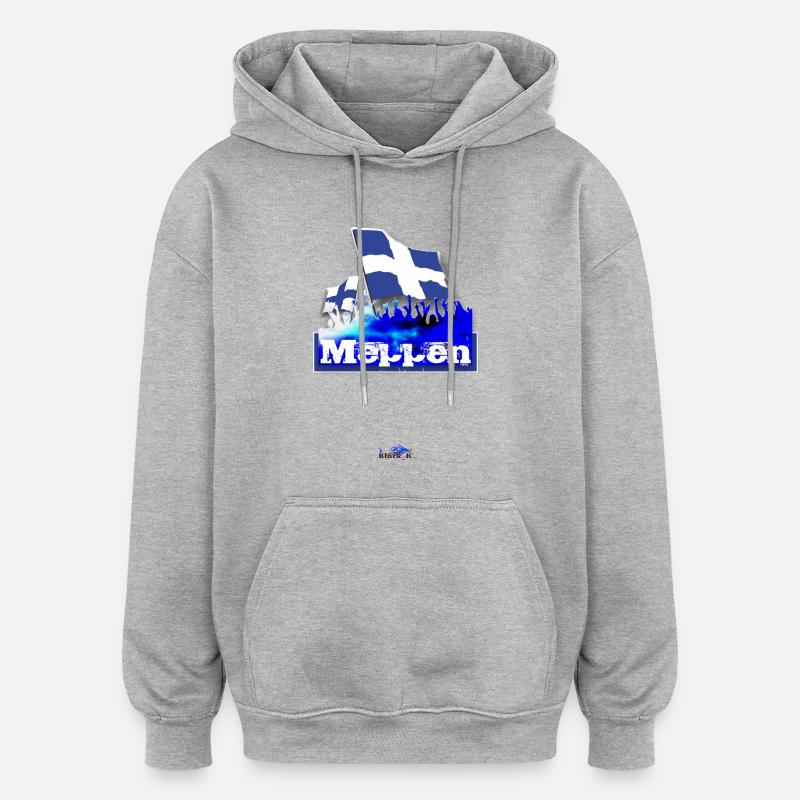 Meppen - Sweat à capuche oversize unisexe - gris chiné