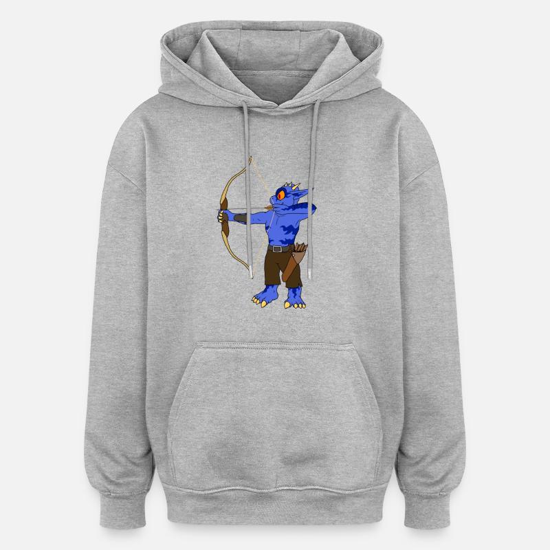 Bogenschießen - Oversized Unisex Hoodie - Grau meliert