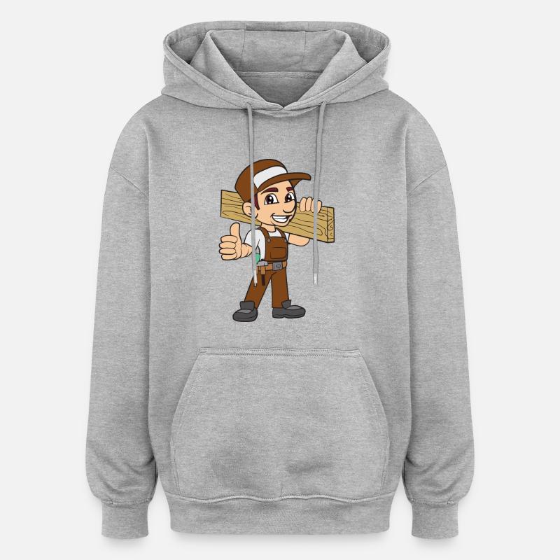 Menuisier charpentier - Sweat à capuche oversize unisexe - gris chiné