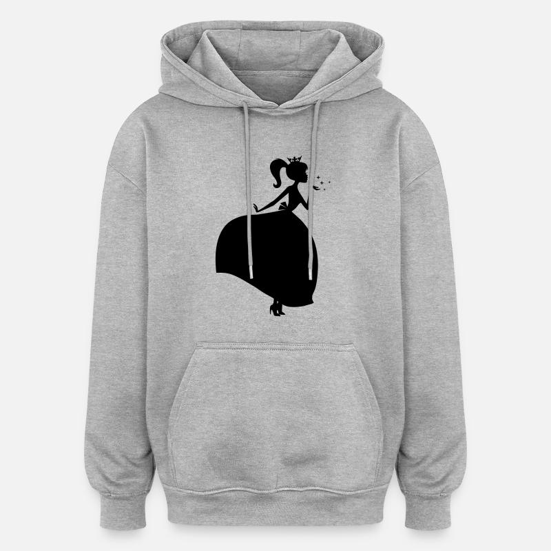 Beautiful Princess Silhouette - Oversized Unisex Hoodie - heather grey