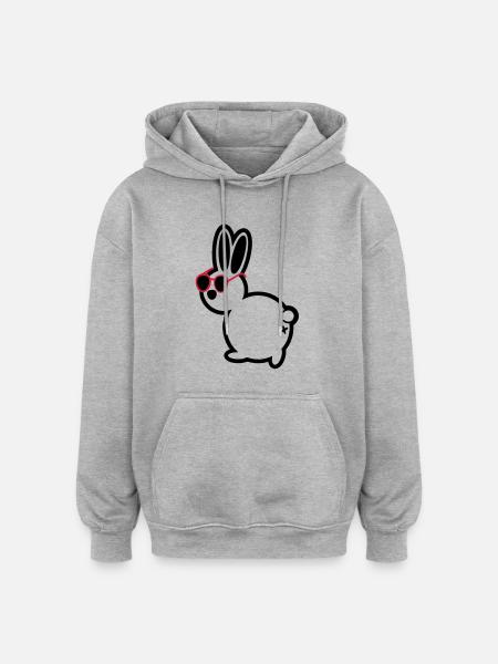 comic hase - Oversized Unisex Hoodie - Grau meliert