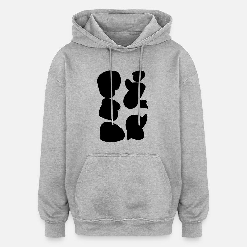 Mucca macchie macchie mucca di MOO moo mucca mucch - Felpa con cappuccio unisex oversize - grigio melange