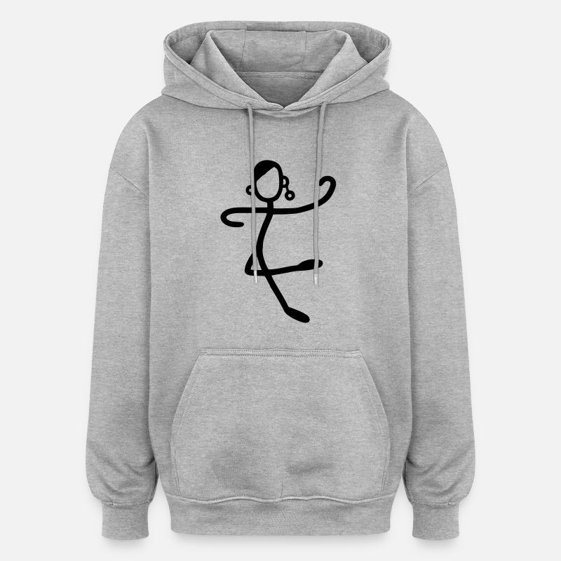 danseur abstrait - Sweat à capuche oversize unisexe - gris chiné