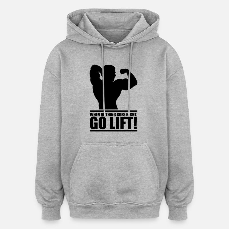 go_lift - Sweat à capuche oversize unisexe - gris chiné