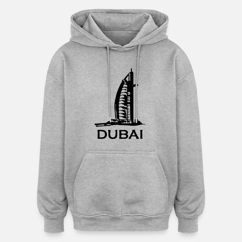 dubai - Sweat à capuche oversize unisexe - gris chiné