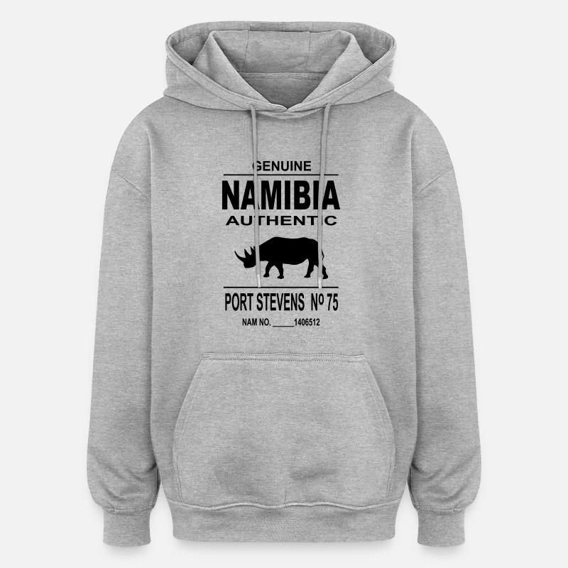 Namibia Rhino - Sweat à capuche oversize unisexe - gris chiné