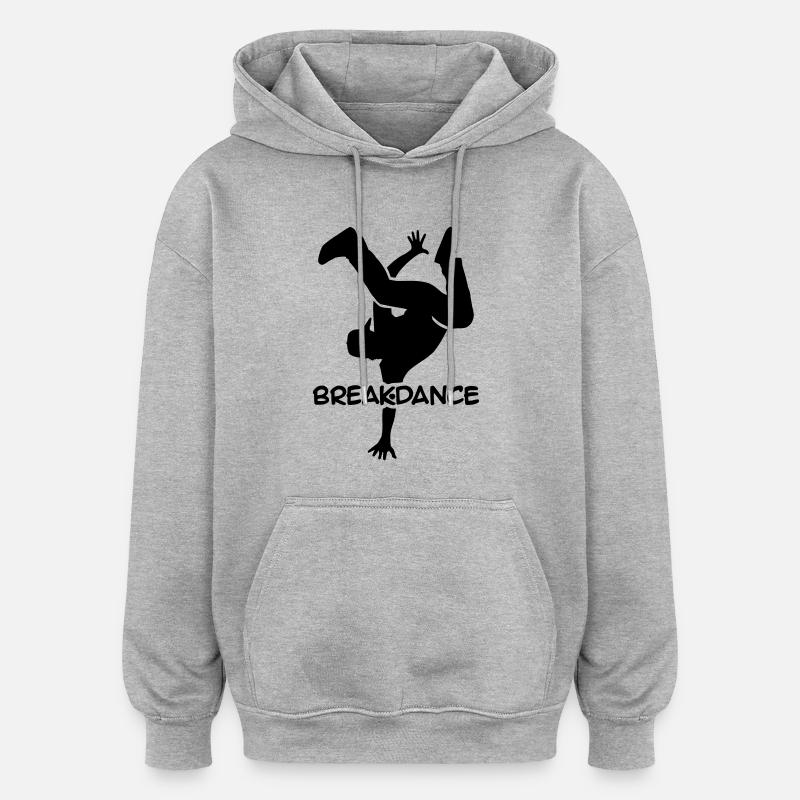 Breakdance - Sweat à capuche oversize unisexe - gris chiné