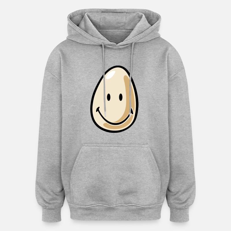 Smiley Egg - Sweat à capuche oversize unisexe - gris chiné