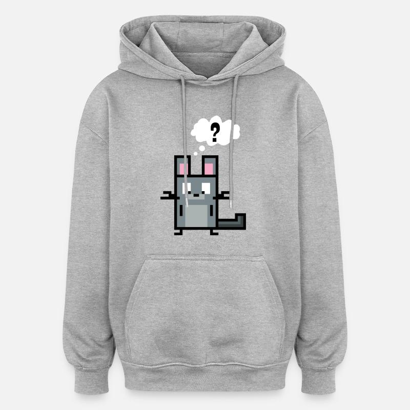 Chinchilla a une question - Sweat à capuche oversize unisexe - gris chiné