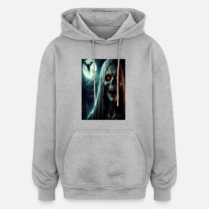 Skiff effrayant - Sweat à capuche oversize unisexe - gris chiné