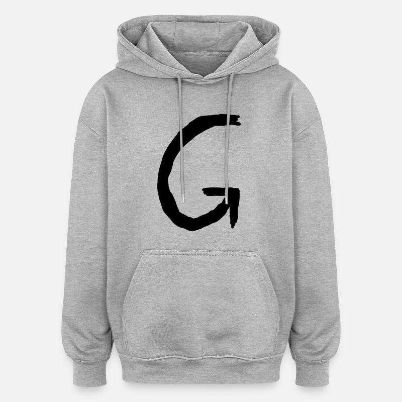 Buchstabe G - Oversized Unisex Hoodie - Grau meliert