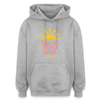 Take Me to the Beach – Sonne, Meer & Sand - Oversized Unisex Hoodie - Grau meliert - Vorne - Noah (186cm)