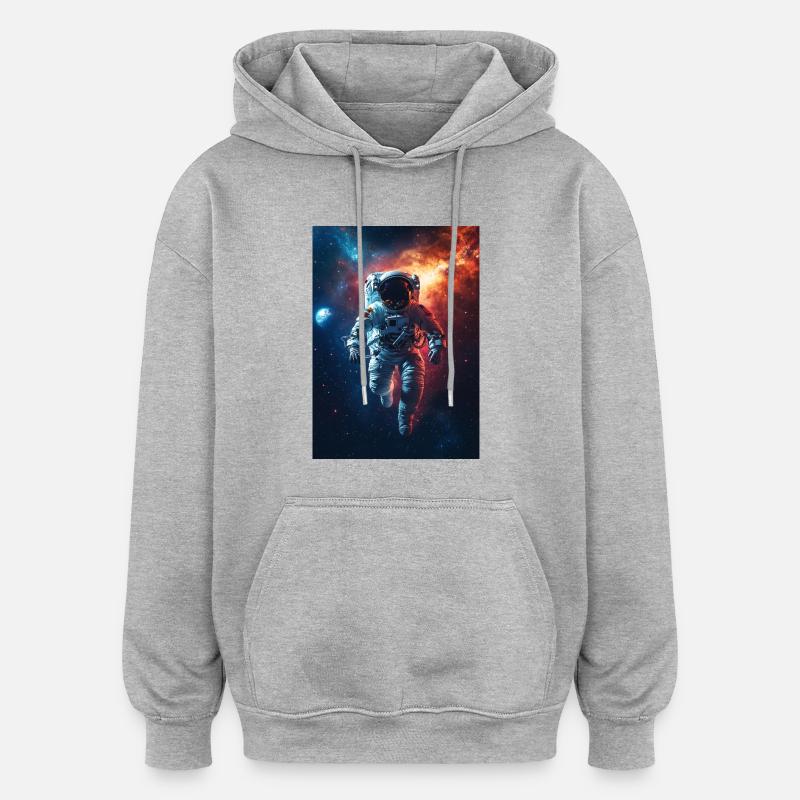 Astronaute 5 - Sweat à capuche oversize unisexe - gris chiné