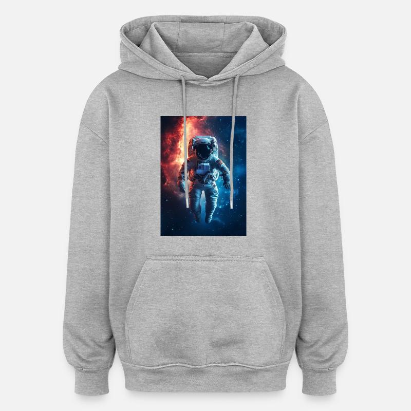 Astronaute 8 - Sweat à capuche oversize unisexe - gris chiné