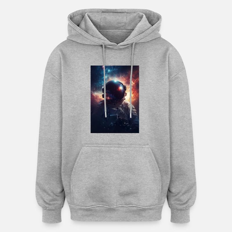 Astronaute 7 - Sweat à capuche oversize unisexe - gris chiné