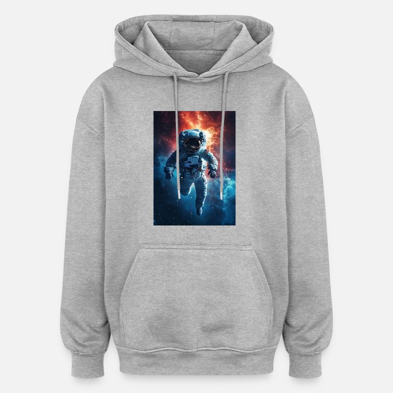 Astronaute 6 - Sweat à capuche oversize unisexe - gris chiné