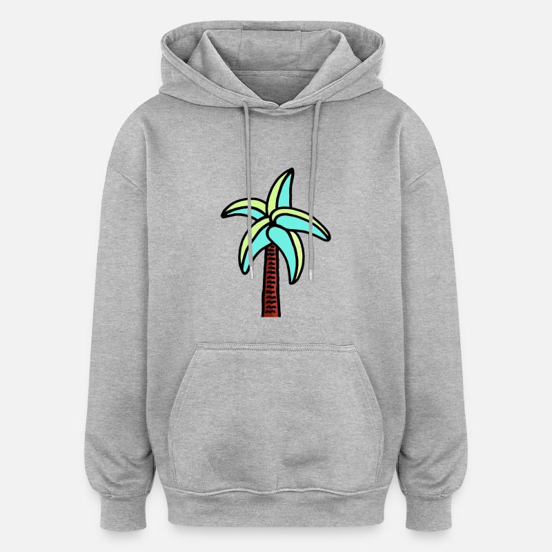 LE PALMIER ORIGINAL - Sweat à capuche oversize unisexe - gris chiné