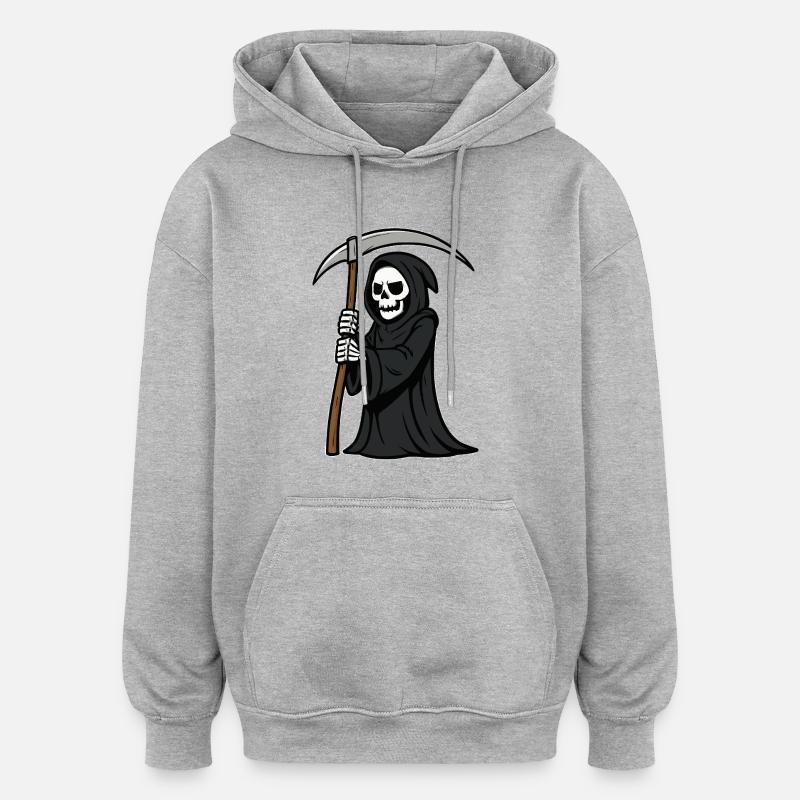 Grim Reaper Comic - Oversized Unisex Hoodie - heather grey