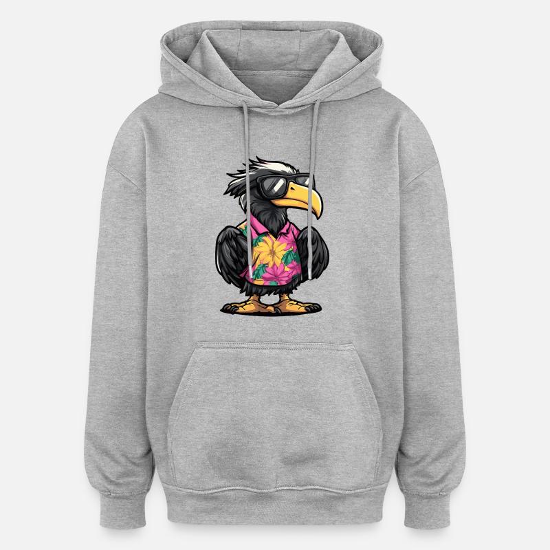 Harpyie Vogel Comic Urlaub - Oversized Unisex Hoodie - Grau meliert