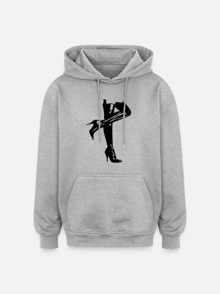 high heels - Oversized Unisex Hoodie - Grau meliert