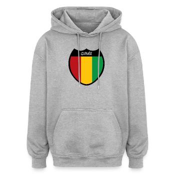 Guinée - Sweat à capuche oversize unisexe - gris chiné - Devant - Noah (186cm)