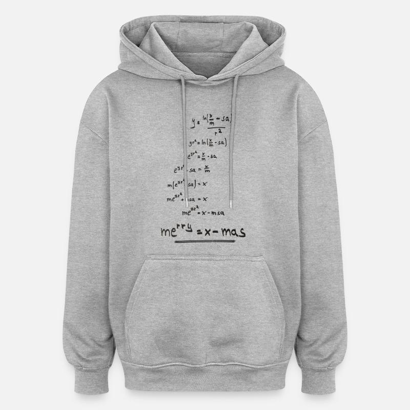 joyeux = x - mas - Sweat à capuche oversize unisexe - gris chiné