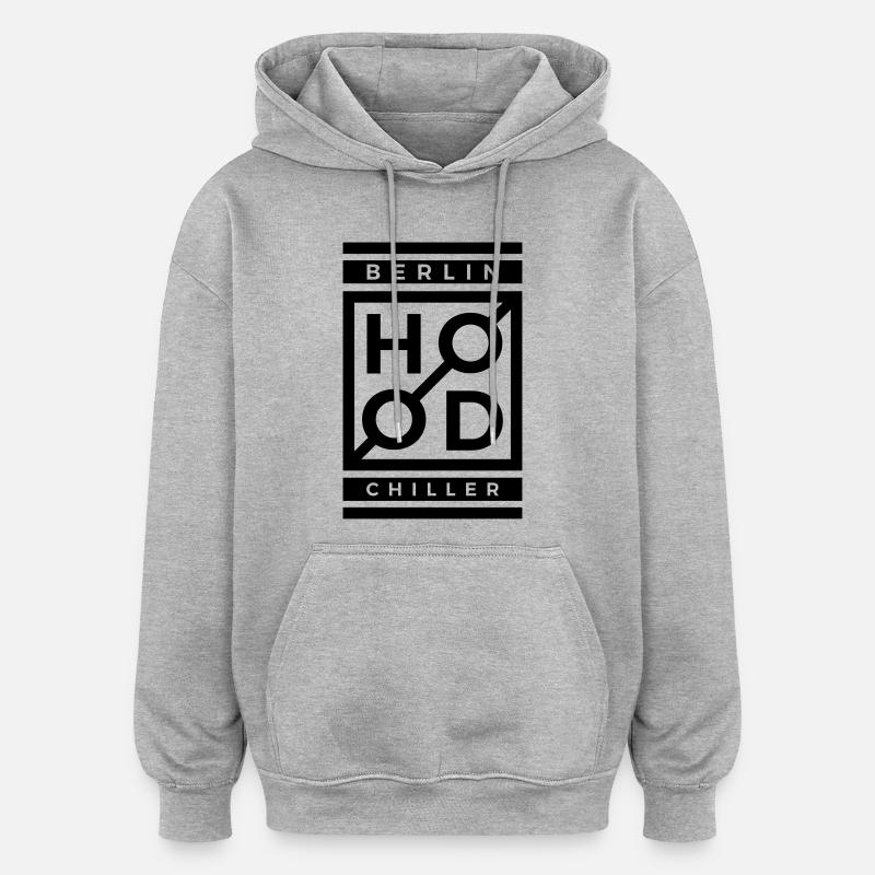 Bois moderne Chiller Berlin - Sweat à capuche oversize unisexe - gris chiné