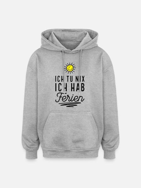 Endlich Ferien - Oversized Unisex Hoodie - Grau meliert