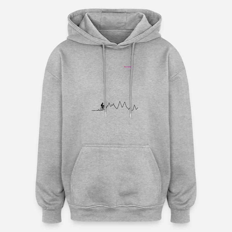cyclisme - Sweat à capuche oversize unisexe - gris chiné