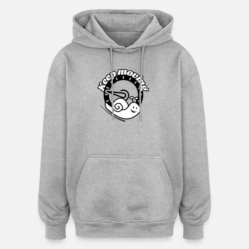 Slow Forward : Motif d’escargot - Sweat à capuche oversize unisexe - gris chiné