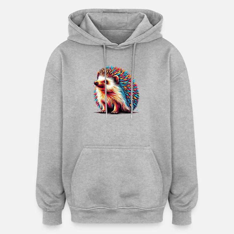 Igel - Oversized Unisex Hoodie - Grau meliert