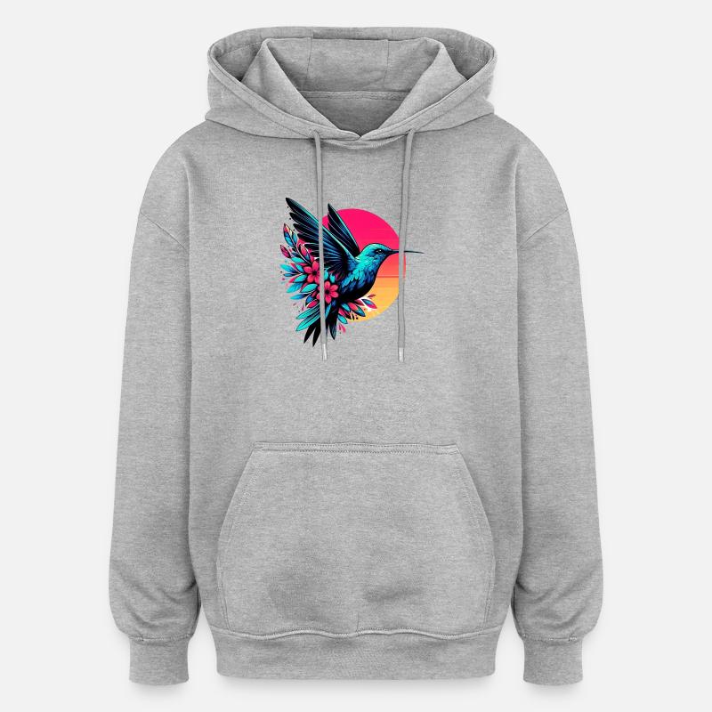 Colibri - Sweat à capuche oversize unisexe - gris chiné