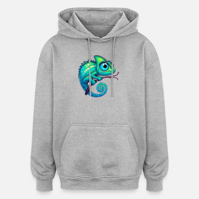 Caméléon - Sweat à capuche oversize unisexe - gris chiné